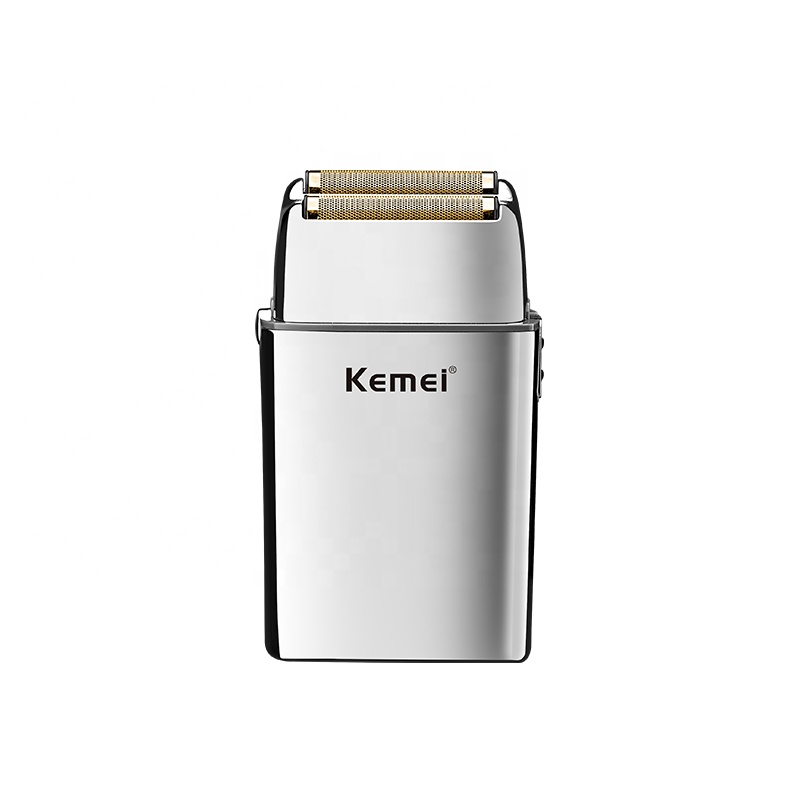 Kemei Km-TX5 Премиум Тип батареи Серебряный бритвы Двойная Сетка из алюминиевого сплава с возвратно-поступательным движением электробритва