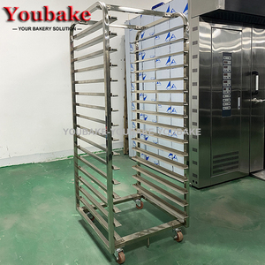 Troli Panggang Roti Stainless Steel 16 20 30 32 Lapis Dengan Roda, Troli <span class=keywords><strong>Display</strong></span> Makanan Komersial, Rak Troli Nampan Panggang - Product Image 2