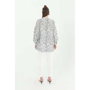 Conjunto de Camisa de Gasa Estampada para Mujer, Manga Larga, Modelo 24S-31811GML - Product Image 3