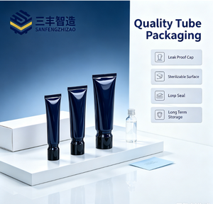 Black Oval Plastic Cosmetic Tube with Screw Cap for <b>Sunscreen</b> BB Cream - Product Image 1