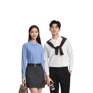 เสื้อโปโลแขนยาวสีพื้น คอปก สไตล์สุภาพบุรุษ ผ้าคอตตอนผสม ไซส์ SMLXLXXLXXXLXXXXL เหมาะสำหรับงานโปรโมชั่นและชุดทำงาน - Product Image 1