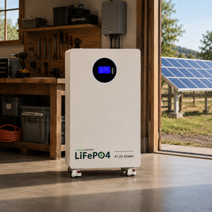 Batterie au lithium LiFePO4 51,2 V 324 Ah, stockage d'énergie domestique tout-en-un avec roues et écran intelligent - Product Image 1
