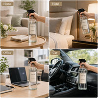 Diffuseur d'ambiance personnalisé en verre de 500 ml avec parfum coton et lin pour maison, hôtel, bureau, chambre, voiture