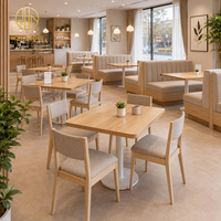 Ron Group - Banquette double face personnalisée, table carrée en bois massif, chaise rembourrée en tissu, mobilier commercial