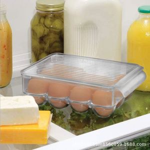 Porte-oeufs en plastique de cuisine Organisateur de réfrigérateur sans BPA avec couvercle et poignées | Récipient de rangement pour réfrigérateur - Product Image 3