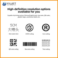 Écran tactile portable Yiijet 50,8 mm pour imprimante jet d'encre, séchage rapide, produits flexibles, étiquettes, sacs en plastique à emporter, boîtes à pizza