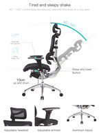 Nouvelle Arrivée Chaise de Bureau Exécutive Ergonomique Moderne avec Hauteur Réglable, Inclinaison à 145°, Pieds en Aluminium, Matériau en Maille