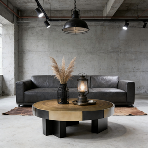 Tavolino da Caffè Rotondo Moderno Retrò di Lusso con Piano in Ottone, Arredamento Decorativo di Alta Gamma per Soggiorno - Product Image 3