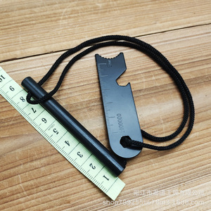 Allume-feu en magnésium avec racloir de mesure, outil de survie en plein air, ensemble de cordes en nylon noir - Product Image 2