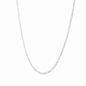 Collier extensible en platine Pt950 blanc brillant opulent avec maillons en perles octogonales pour soirée, bijou statement féminin - Product Image 5