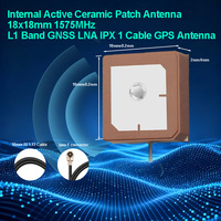Antenne GPS Anwei à patch céramique actif interne 18x18mm 1575MHz Bande L1 GNSS LNA 1 câble