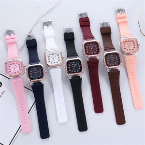 8122 Drop Shipping <span class=keywords><strong>orologi</strong></span> da donna quadrante numerico orologio minimalista al quarzo da donna orologio in Silicone di moda per ragazza - Product Image 6
