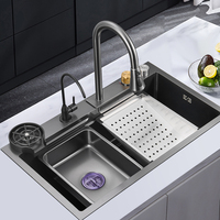 Robinet de cuisine multifonction YaKe en acier inoxydable, mitigeur d'eau chaude et froide, robinet de cuisine pour cuisine