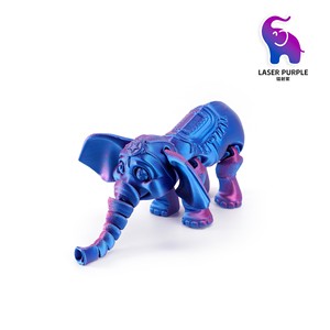 Figurine d'éléphant à grandes oreilles articulée en plastique imprimé en 3D Feeron - Décoration de bureau mignonne d'animal de la forêt et cadeau de jeu original - Product Image 4