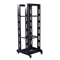Rak Open-frame 19 inci Heavy Duty 2-Post 16U 18U 32U 37U 42U untuk Menyimpan Server, Jaringan, dan Perangkat Telekomunikasi Anda