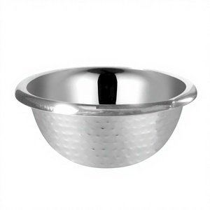 Bol de mélange à col accessoires de cuisine colorés ensembles de bols de mélange avec martelage au prix de gros acier inoxydable - Product Image 1