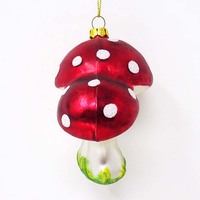 Arbre de Noël en verre en gros 2025 nouveau petit escargot assis sur un pendentif champignon