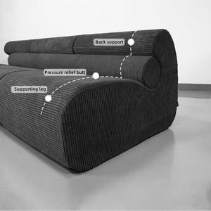 Ergonomic Modular Sofa Chair Corduroy Sectional Sofa Anti-Slip B2B Bulk Factory Direct Supply - Product Image 6