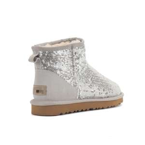 Nouvelles <span class=keywords><strong>bottes</strong></span> de neige scintillantes pour femmes, tendance automne-hiver 2025, à enfiler, avec doublure en peluche chaude, design tendance Ug, bout rond - Product Image 2