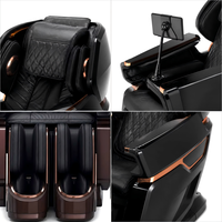 Fauteuil de massage professionnel 4D à pression d'air pour yoga et étirement, inclinable corps entier, idéal pour la gym, avec fonction de massage des jambes séparées