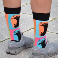 Chaussettes blanches de sport en polyester vierges, impression par sublimation, impression numérique 3D personnalisée