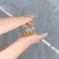Orecchini a Cerchio di Lusso in Oro Giallo 18K con Diamanti Coltivati in Laboratorio, Stile Retrò a Bolle, Gioielli Raffinati per Donne