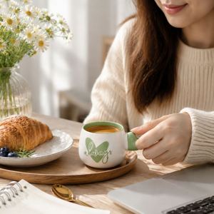 Prêt à expédier - Tasse à expresso en céramique avec poignée en forme de cœur pour les cafés et les cadeaux à domicile - 72 pièces par carton - Product Image 5
