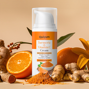 Crème hydratante pour le visage QUIYUM Beauty, soin de la peau, éclaircissant, anti-rides, anti-âge, vitamine C, crème au curcuma, lotion pour femmes - Product Image 3