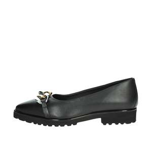 Ballerines pour femmes Gioseppo, noires, taille 36, chaussures plates avec détail chaîne - Product Image 1