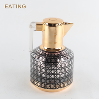 Set Termos Kopi & Teh Arab 1L Eropa dengan Desain Geometris untuk Rumah Tangga