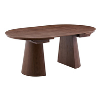Table de cuisine ovale ronde en bois, tables à manger pour 4 à 6 personnes, ensemble de table à manger extensible en bois avec extension