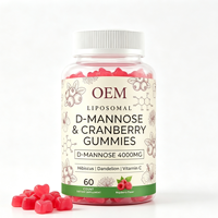Gummies D-Mannose 60 unités 4000mg Canneberge Hibiscus Marque Privée OEM Fourniture en Gros Marque Personnalisée