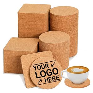 Custom Cup Mat Cork Coasters with Print Logo Wholesale Drink Coasters Eco Friendly Cork Round Blanks Sublimation Coaster - Product Image 1
