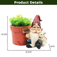 Ornamen Gnome Taman Kerajinan Resin Patung Gnome Kelinci Penanam Tanaman Dekorasi Taman Luar Ruangan Pot Bunga Dekoratif