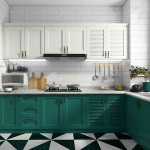 Design di Mobili da Cucina Moderni Lucidi: Base Grigia e <span class=keywords><strong>Pensili</strong></span> <span class=keywords><strong>Bianchi</strong></span> - Product Image 4
