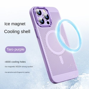 Thời Trang Sierra Màu Xanh Trường Hợp Từ Thoáng Khí Làm Mát Cứng PC Chống Sốc Điện Thoại Di Động Bìa Coque Đối Với iPhone 14 Pro Max 12 11 15 - Product Image 6