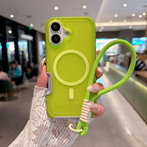 เคสโทรศัพท์แม่เหล็กสำหรับ <span class=keywords><strong>iPhone</strong></span> 17/16/15/14/13 <span class=keywords><strong>Pro</strong></span> <span class=keywords><strong>Max</strong></span>/Air/Plus พร้อมสายคล้องมือ ป้องกันแรงกระแทก ผิวด้าน ป้องกันการตกหล่น - Product Image 3