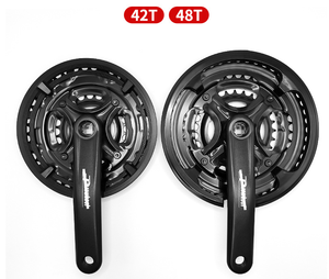 Pédalier 3 pièces avec plateaux de chaîne 42/48 dents pour VTT, doté d'un bras de manivelle à trou carré et de plateaux de chaîne en aluminium - Product Image 5