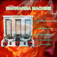 Machine à kebab/shawarma automatique 220V au gaz et à l'électricité avec 3 brûleurs, alimentation GPL/propane, construction en acier inoxydable