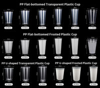 Gobelets en plastique PP imprimés avec logo personnalisé, avec couvercles, 12oz, 16oz, 24oz, gobelets jetables pour thé au lait Boba, café, vente en gros, MOQ 1000 pièces
