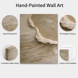 Pinturas y Arte Mural, Pintura al Óleo Abstracta Pintada a Mano, Lienzo Tropical, Estilo Americano Vintage, Botánico, Aluminio, Wabi-Sabi - Product Image 4
