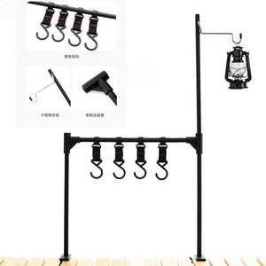 Support de rangement pliable en alliage d'aluminium pour l'extérieur, avec crochets, pour le camping, les pique-niques et les ustensiles de table - Product Image 1