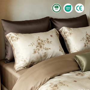 Set Copripiumino di Lusso Personalizzato in Cotone 100% Stampato, Lenzuola Bianche 300 Fili, Biancheria da Letto <span class=keywords><strong>per</strong></span> Tutte le Stagioni - Product Image 2