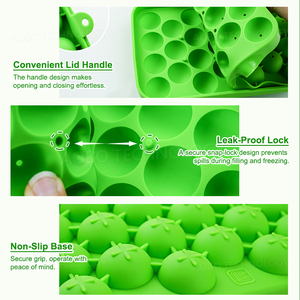 Individuell bedruckbare Lebensmittelqualität Silikon-Eiswürfelform Runde Kugelförmige Plastikschale 25 Hohlräume Mini-Kreis Großhandel Hersteller - Product Image 4