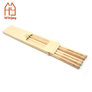 5 pequeños lápices triangulares caja conjunto ambiental madera color lápiz láser LOGO lápiz regalo pintura superior triángulo pluma
