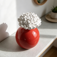 Diffuseur de parfum Finru en céramique avec fleur en céramique, ensemble cadeau décoratif d'aromathérapie pour la maison, pour placard et entrée