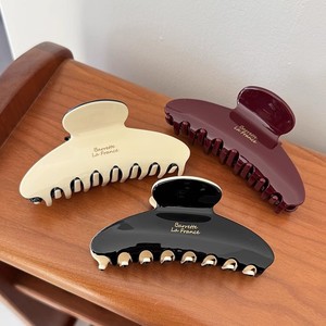 2025 Новые однотонные геометрические ацетатные заколки для волос с логотипом на заказ, женские и женские повседневные большие головные уборы, аксессуар - Product Image 3