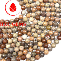 Perles rondes de 6mm en gros de jaspe panaché rouge naturel Perles naturelles