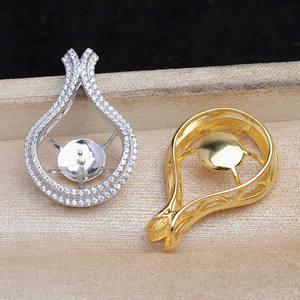 Accessoire DIY, pendentif en argent S925 avec perle, support pour pendentif, 12-13, composants et trouvailles de bijoux de mode, produit semi-fini, JG5927 - Product Image 3