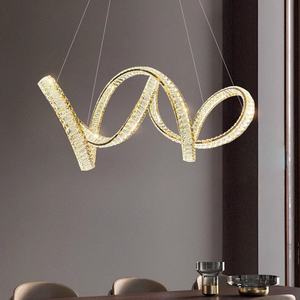 Lustre LED de luxe moderne personnalisé à double hélice suspension pour villa, hôtel, restaurant, chambre, cristal décoratif - Product Image 2